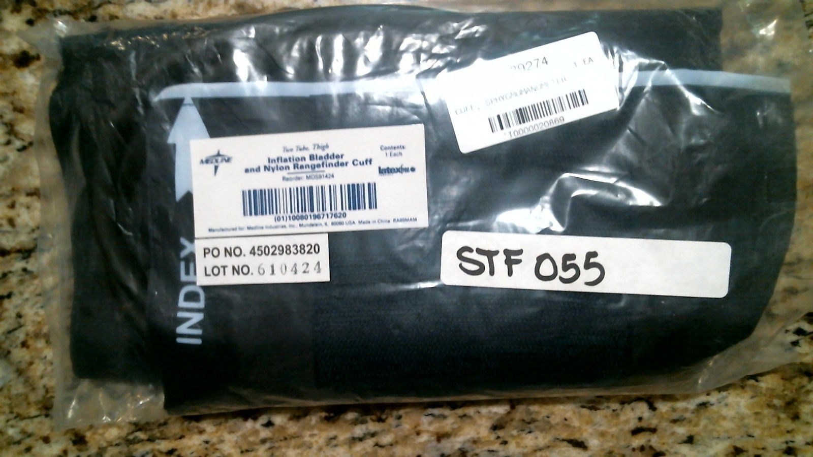 MEDLINE MDS91424 INFLATION BLADDER & NYLON RANGEFINDER CUFF 2 TUBE THIGH -FS
