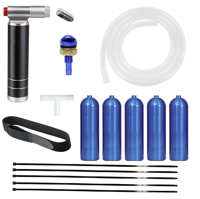 Motorcycle Mini Nitrous Oxide Kit Pocketbike Gas Bike 50-250 cc w/ 5 NOS Bottles