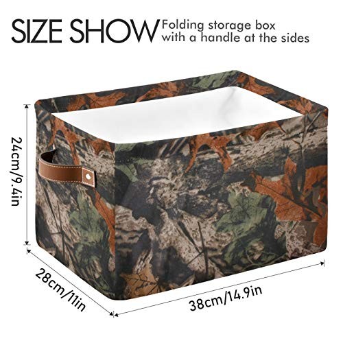 Rectangular Storage Basket Forest Tree Camouflage Collapsible Storage Cubes O...