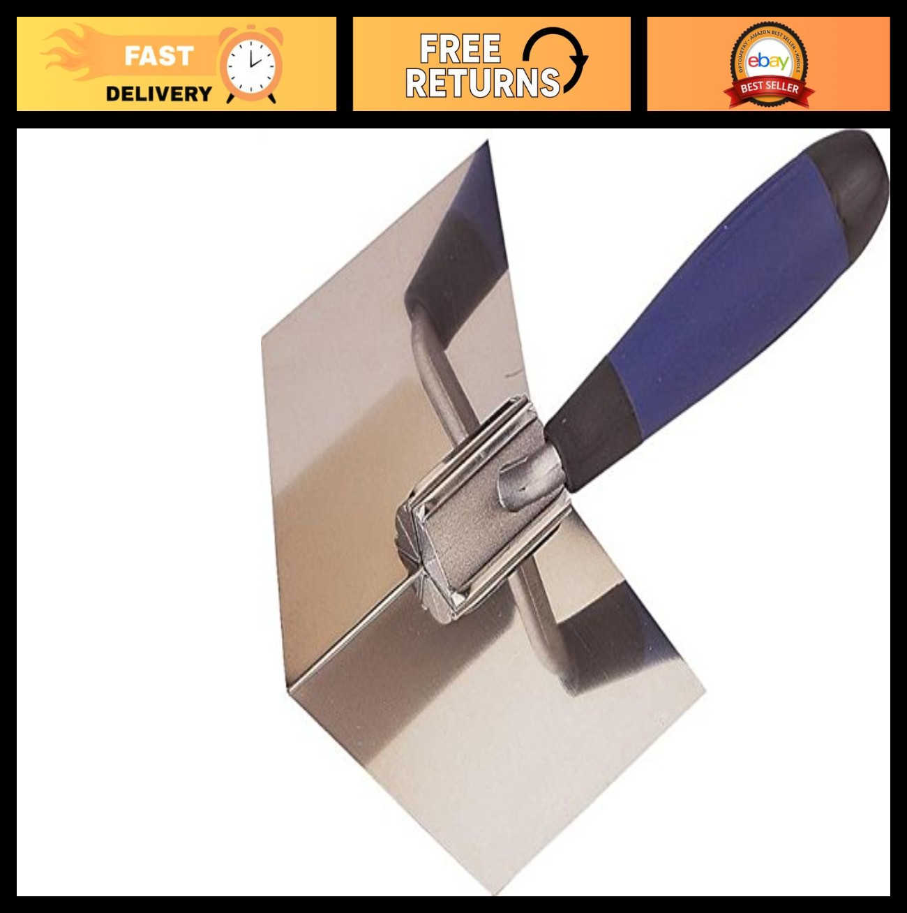 Drywall Corner Tool - Flexible 90° Corner Trowel for Mudding - Stainless Steel,