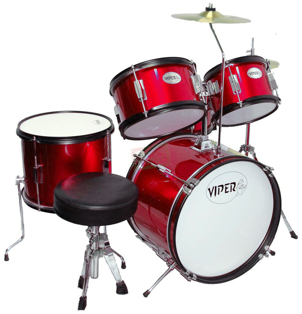 Drum (Junior) Set 5 pieces with cymbals & Seat (Wine Red) (Canadian Brand)