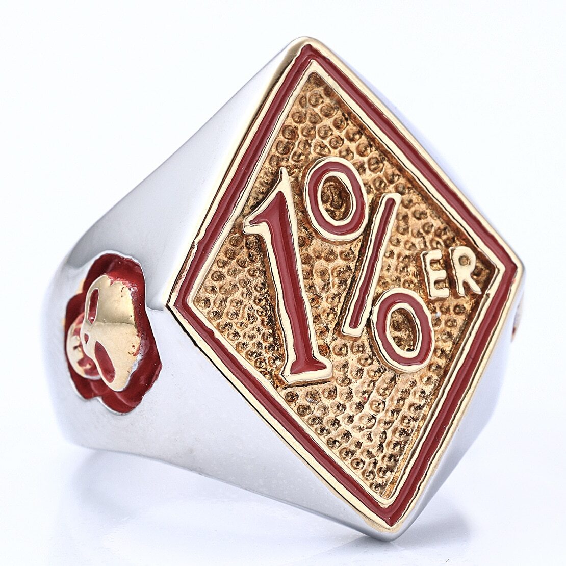 Mens Stainless Steel 1% er One Percent Outlaw Motorcycle Biker Ring Size 7-18