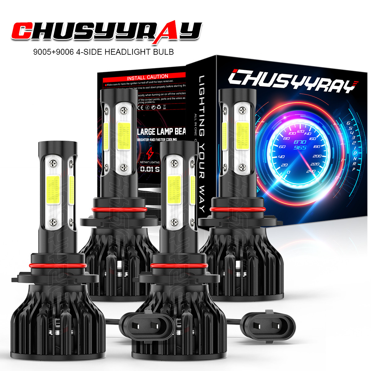 6K LED Headlight High Low Beam Bulbs Combo 4pc For Chrysler PT CRUISER 2001-2010