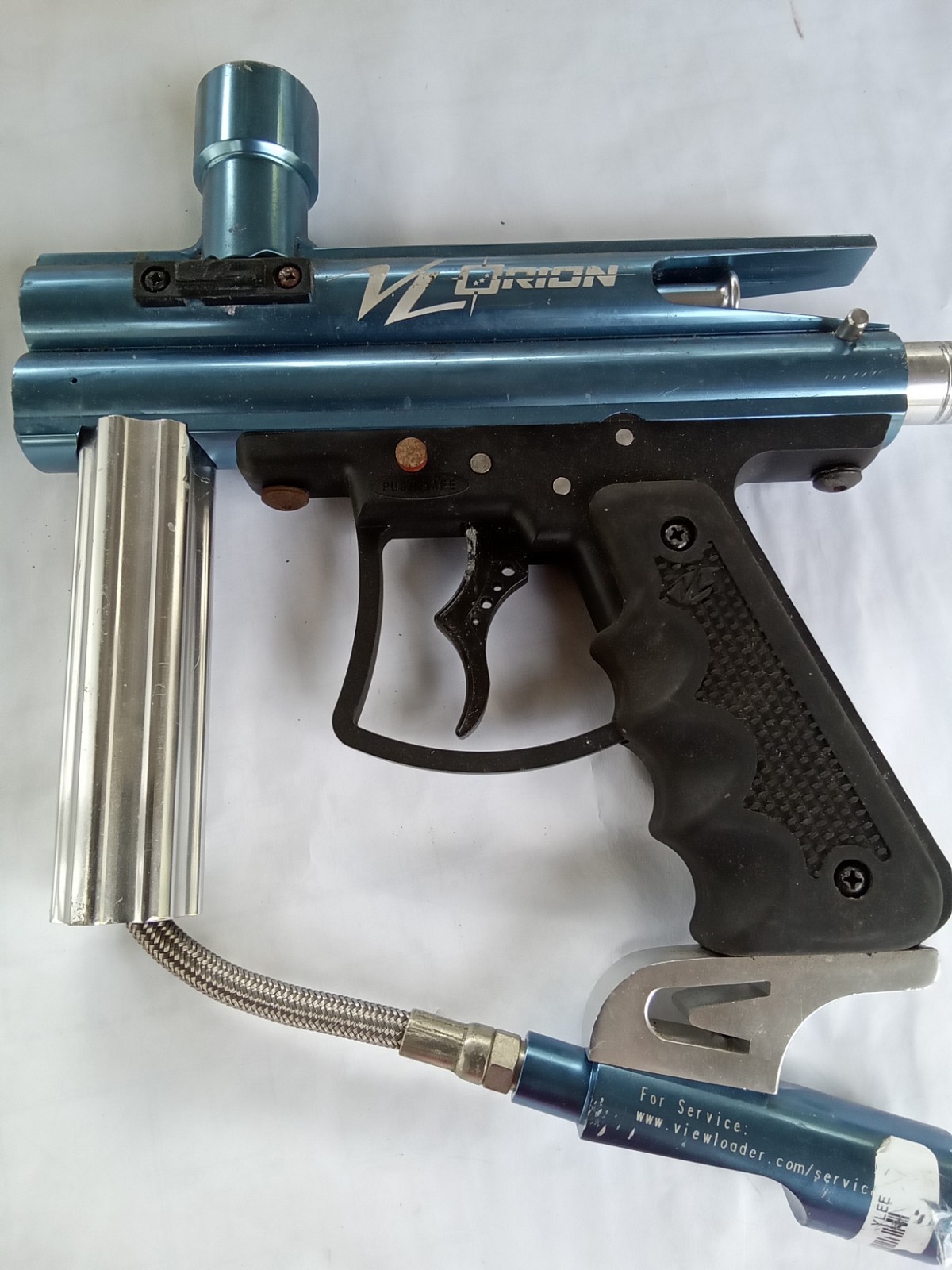 View Loader Orion VL Paintball Guns Blue Chrome Marker 2 Finger Trigger Untested