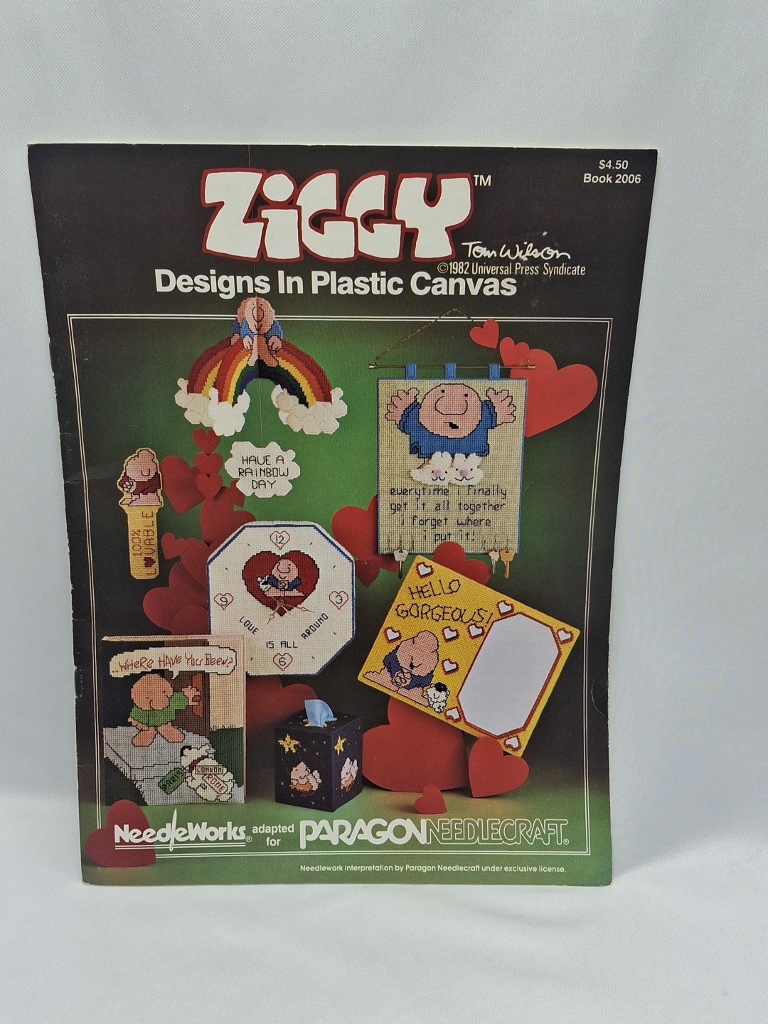 PARAGON NEEDLEPOINT ZIGGY™ DESIGNS IN PLASTIC CANVAS PATTERN LEAFLET #2006 ©1982