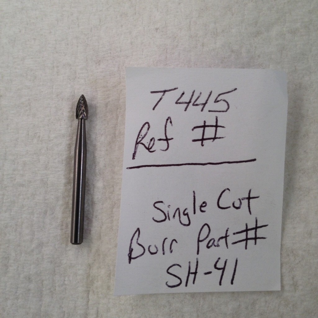 1 NEW FALCON / SGS 1/8" SH CARBIDE BURR SH-41 SINGLE CUT. FLAME USA BUR -T445-