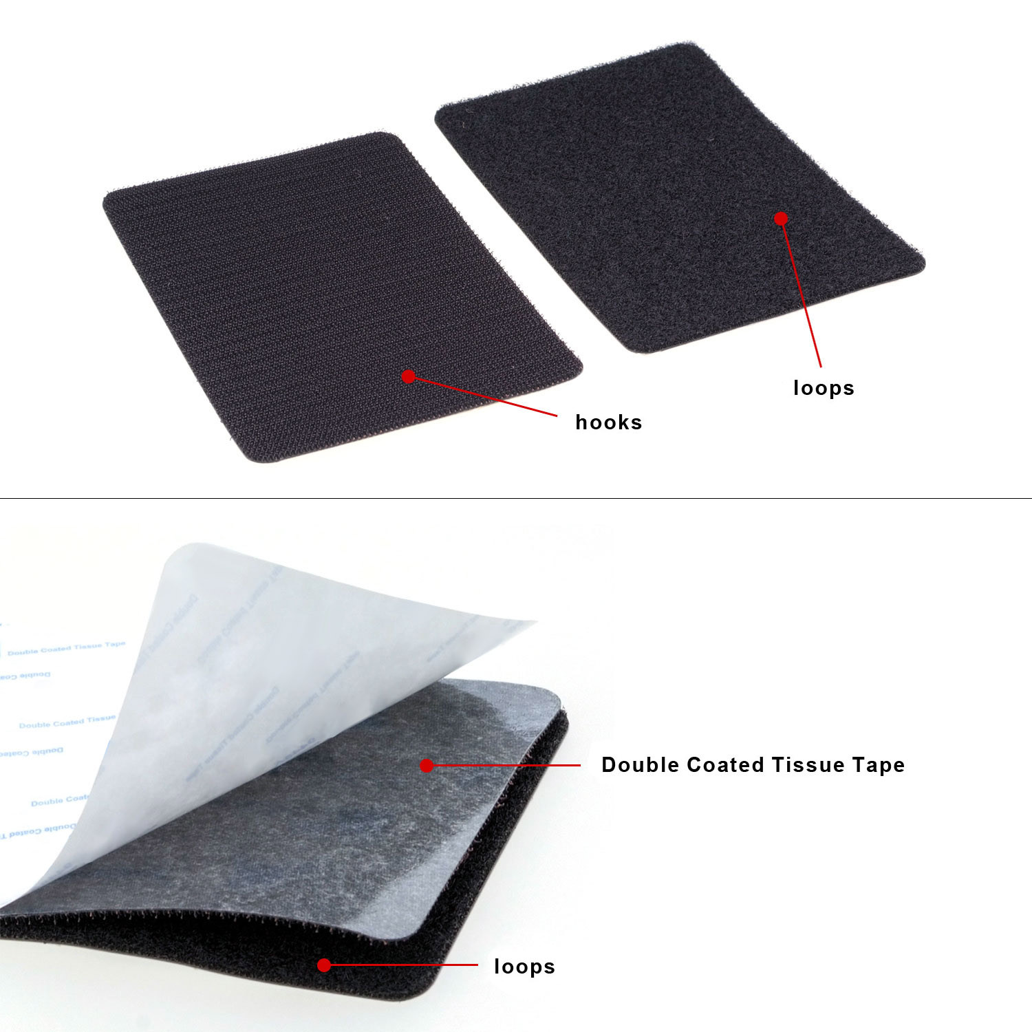 TFY Household Sew-On Self Adhesive Hook & Loop Fastening Tape Patch, 6 X 4 Inch