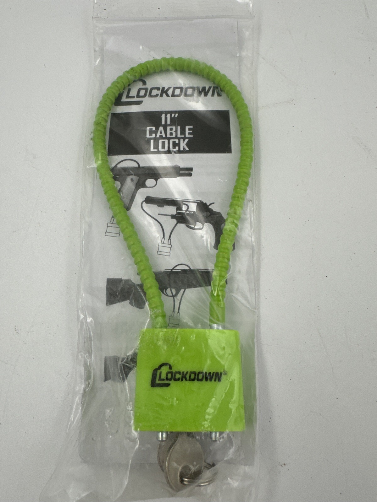 Lockdown 11”Gun Cable Lock With 2 Keys DOJ Compliant Handgun Rifle Shotgun NEW