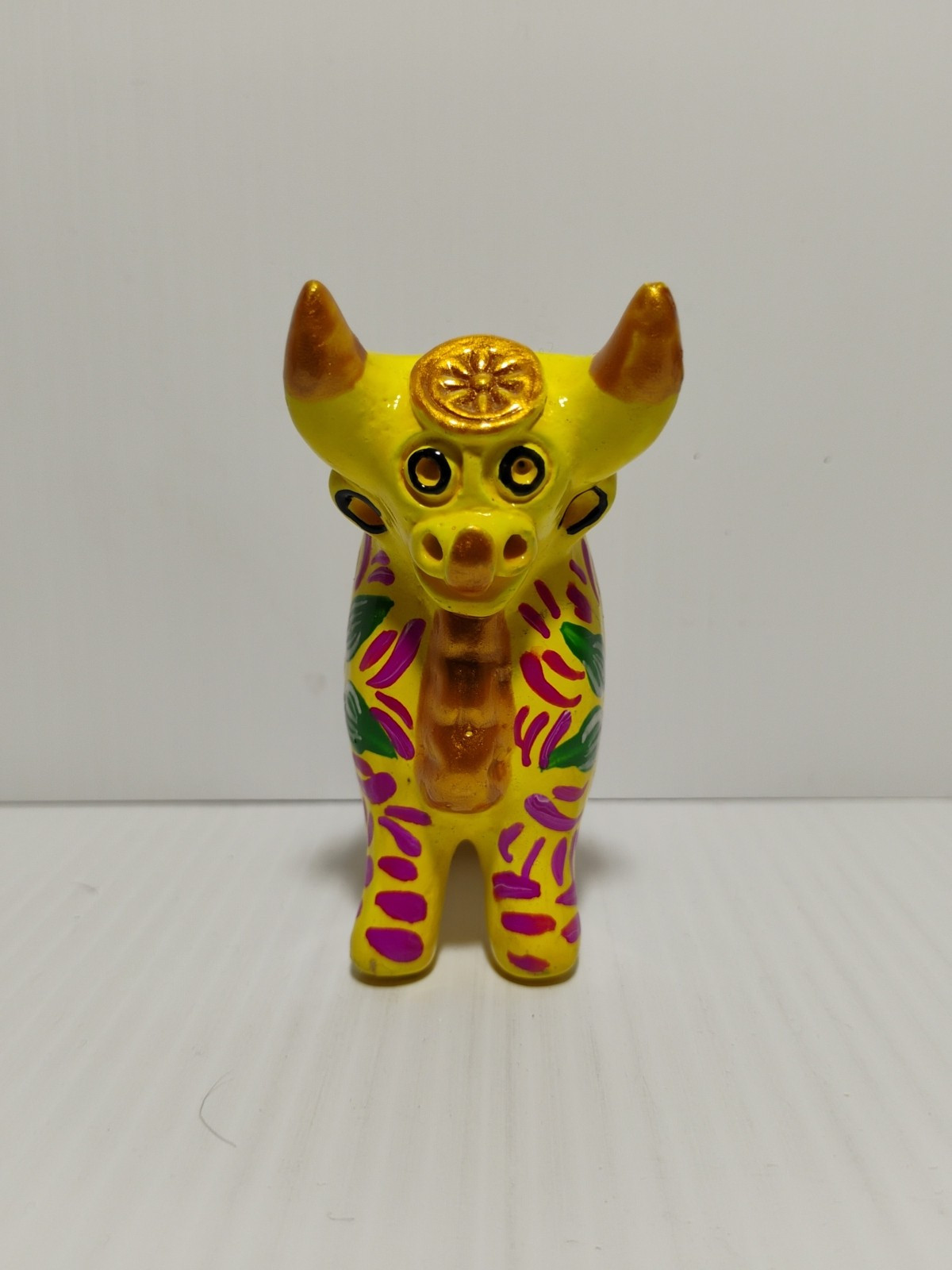 Hand Painted Peruvian yellow bull