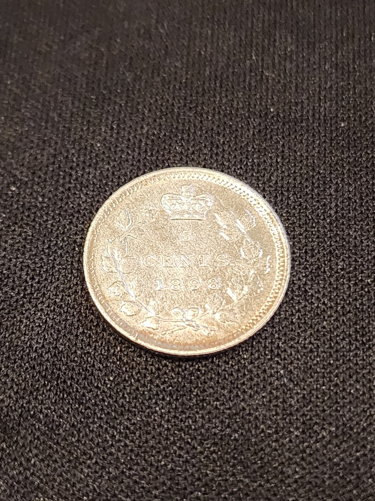 1898 Canada 5 Cents Silver Coin