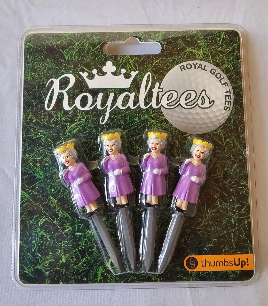 thumbsUp! Royaltees Royal Golf Tees Queen Elizabeth England Set of 4 SEALED