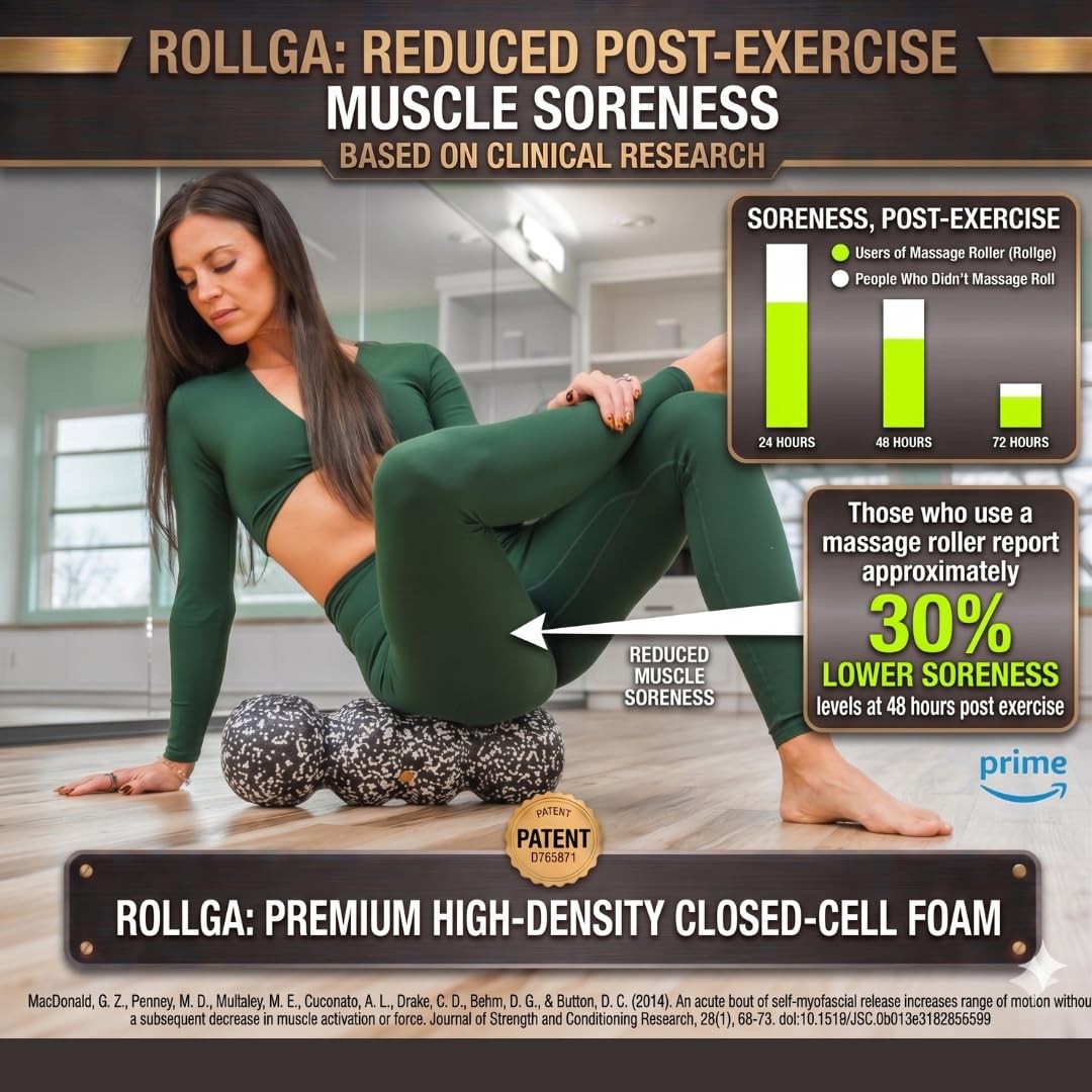 Rollga Foam Roller - High Density Foam Roller for Back Pain Relief, Deep Tiss...