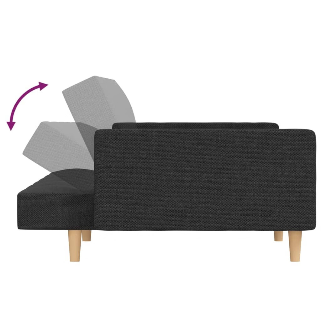 Sofa Bed Dark Grey 100% polyester fabric, wood, plastic Standard