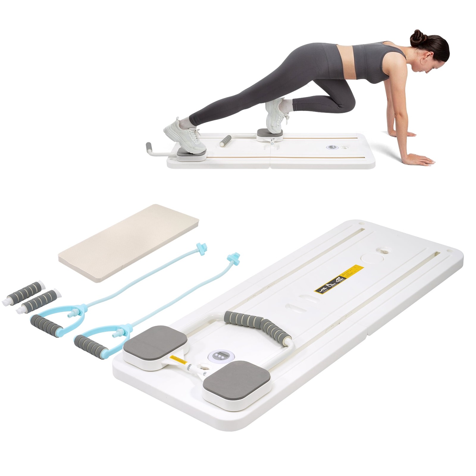 Ultimate Pilates Machine, Adjustable Core/Full Body Trainer White