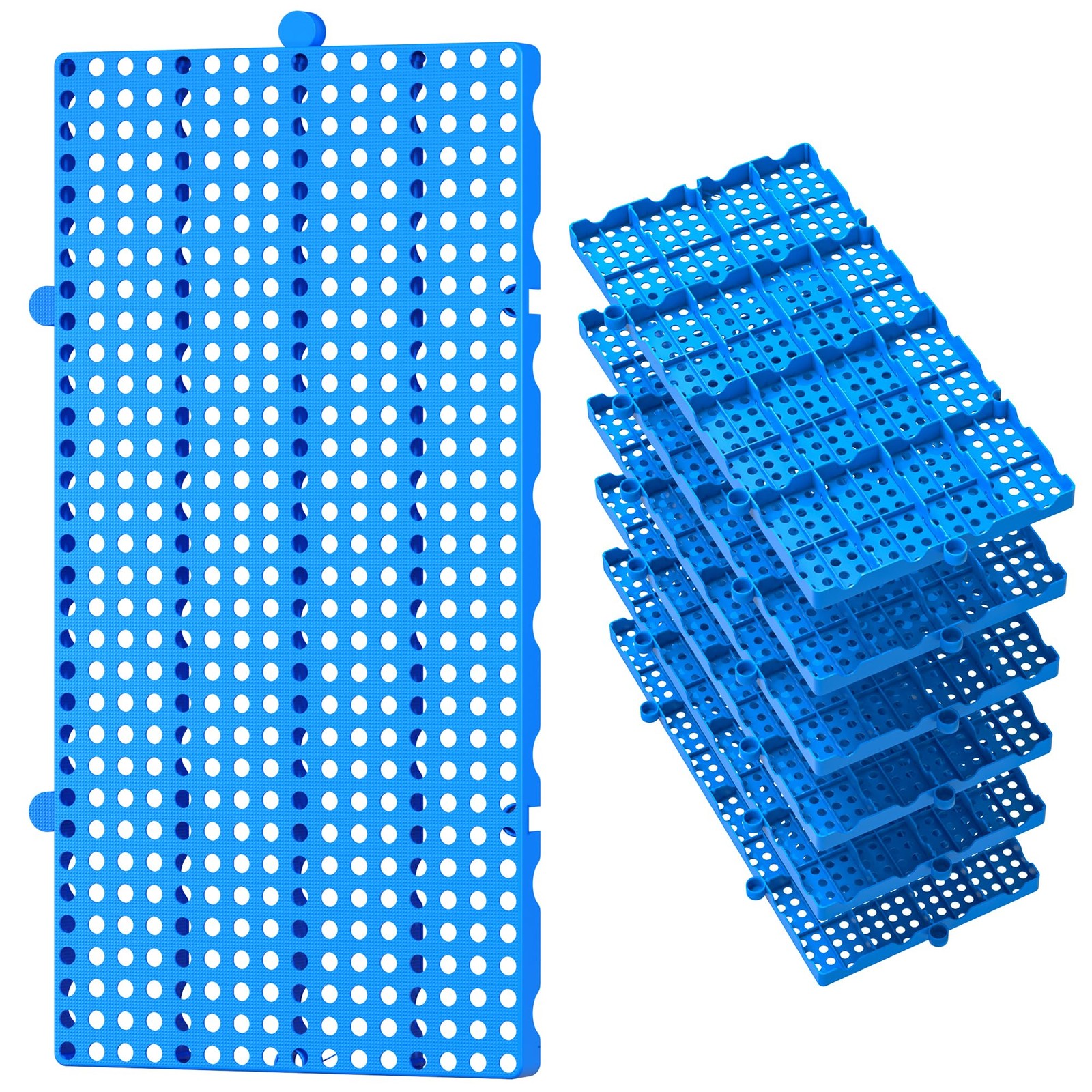 6 PCS 23.6x11.8x1.18 Inch Lightweight Plastic Pallets Basement Floor Storage