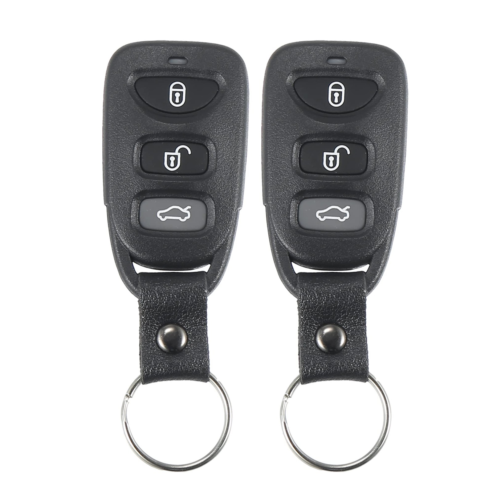 2pcs 315MHz 4 Button Car Keyless Entry Remote Control Key Black 2.44"x1.34"