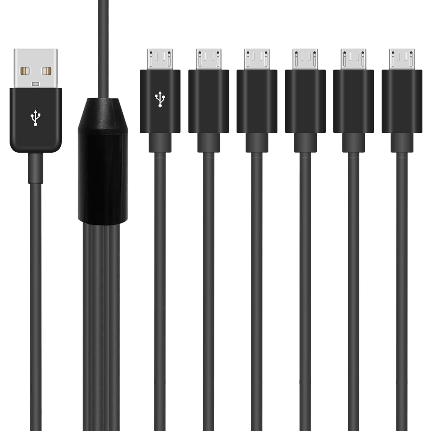 Poyiccot Micro USB Splitter Cable, Multi 6 in 1 USB 2.0 Type A Male to 6 Micro