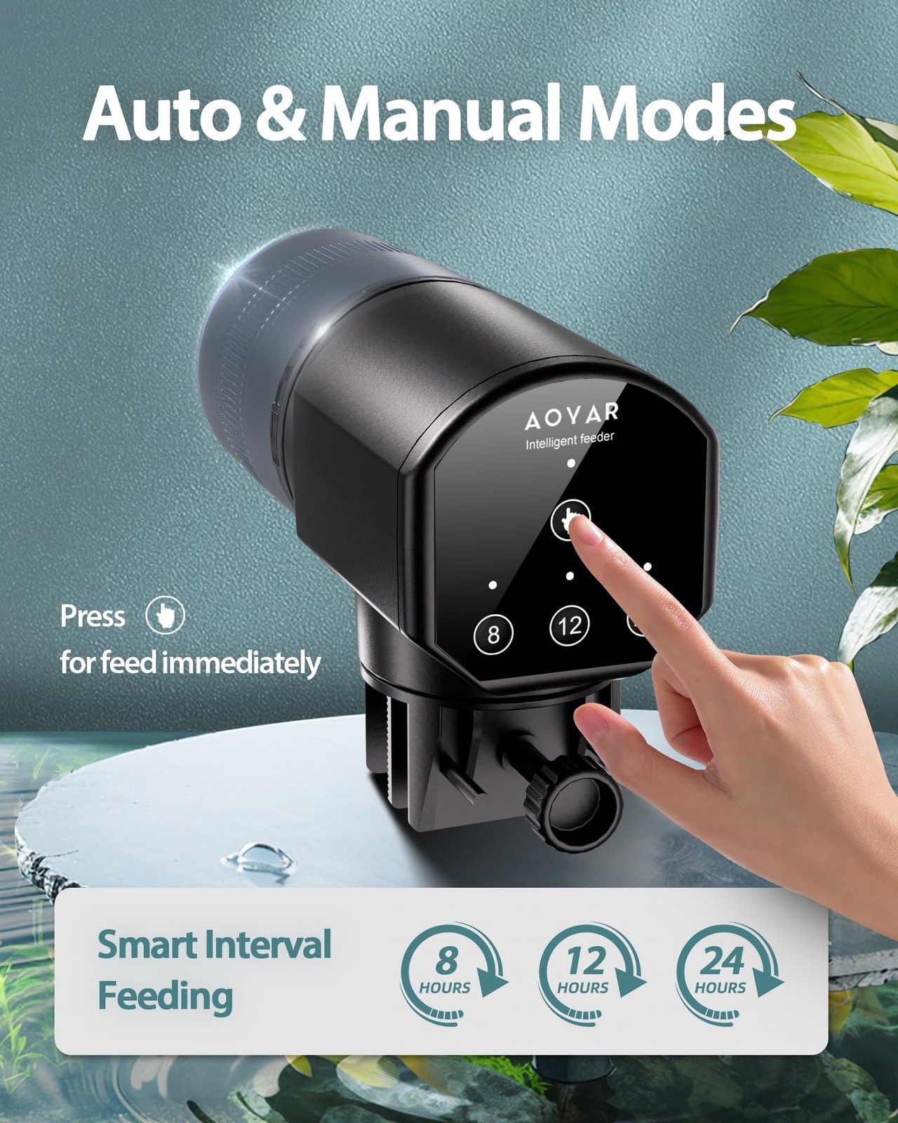 Automatic Fish Feeder Dispenser for Aquarium: 200ml Large Capacity Auto Black