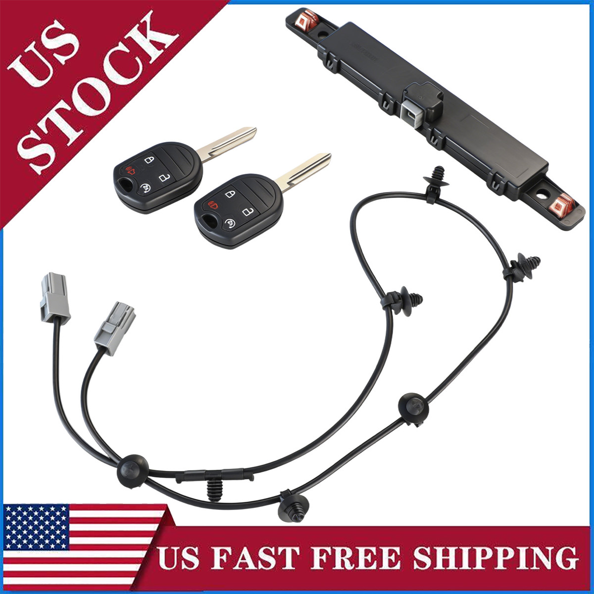 Starter System BC3Z-19G364-A compatible with Ford F-250 2011-2016 2 Keys Black