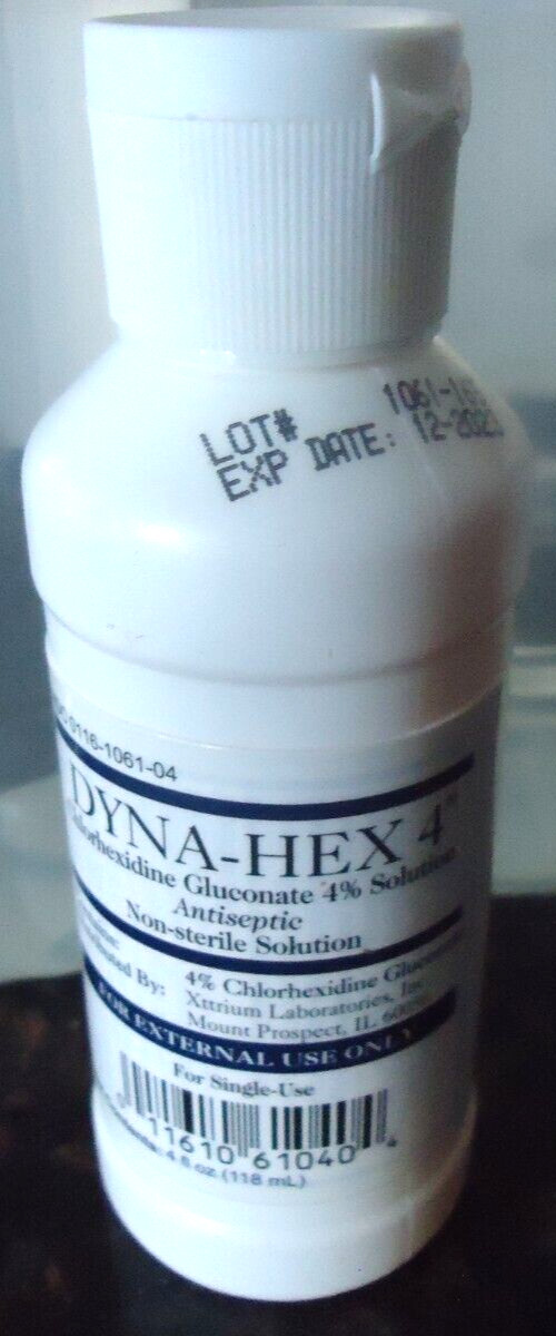 Lot of (4) Medline Dyna-Hex 4 CHG Antimicrobial Skin Cleanser Liquid 4Oz