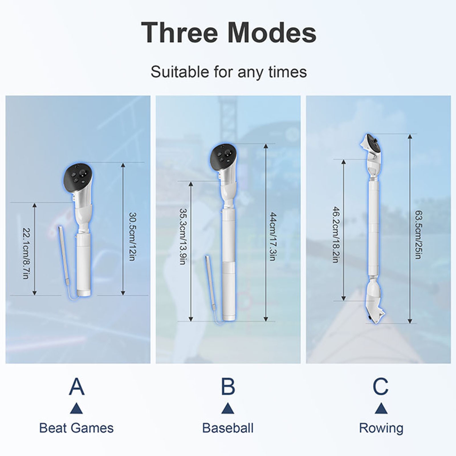 For Quest 3/3S VR Glasses Controller Golf Game Handle Extension Grip Accessories
