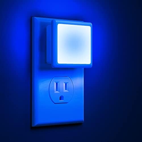 Blue Night Lights Plug into Wall 2-Pack, 0.3W Plug in Night Light, Dusk to Da...