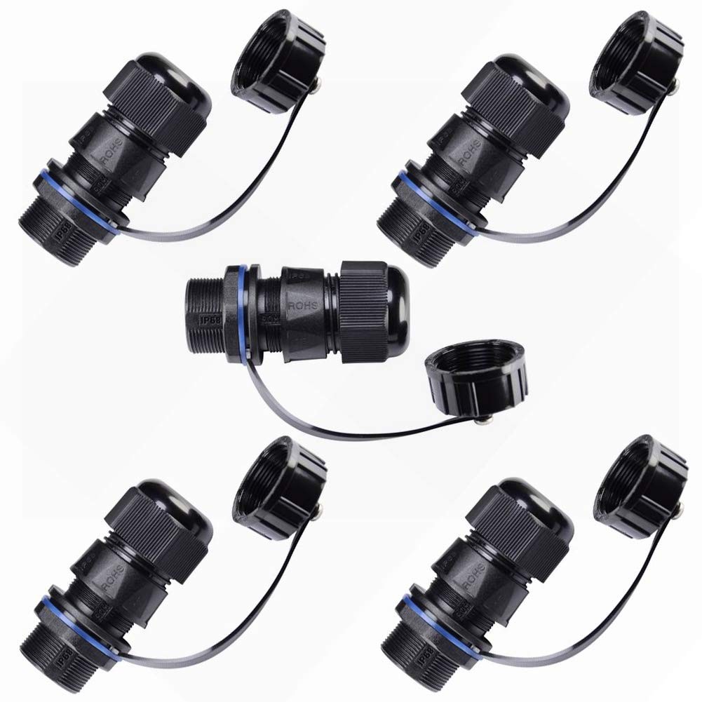 5x Panel Mounting RJ45 Waterproof Connector Cat5/5e/6 Ethernet LAN Cable Coupler