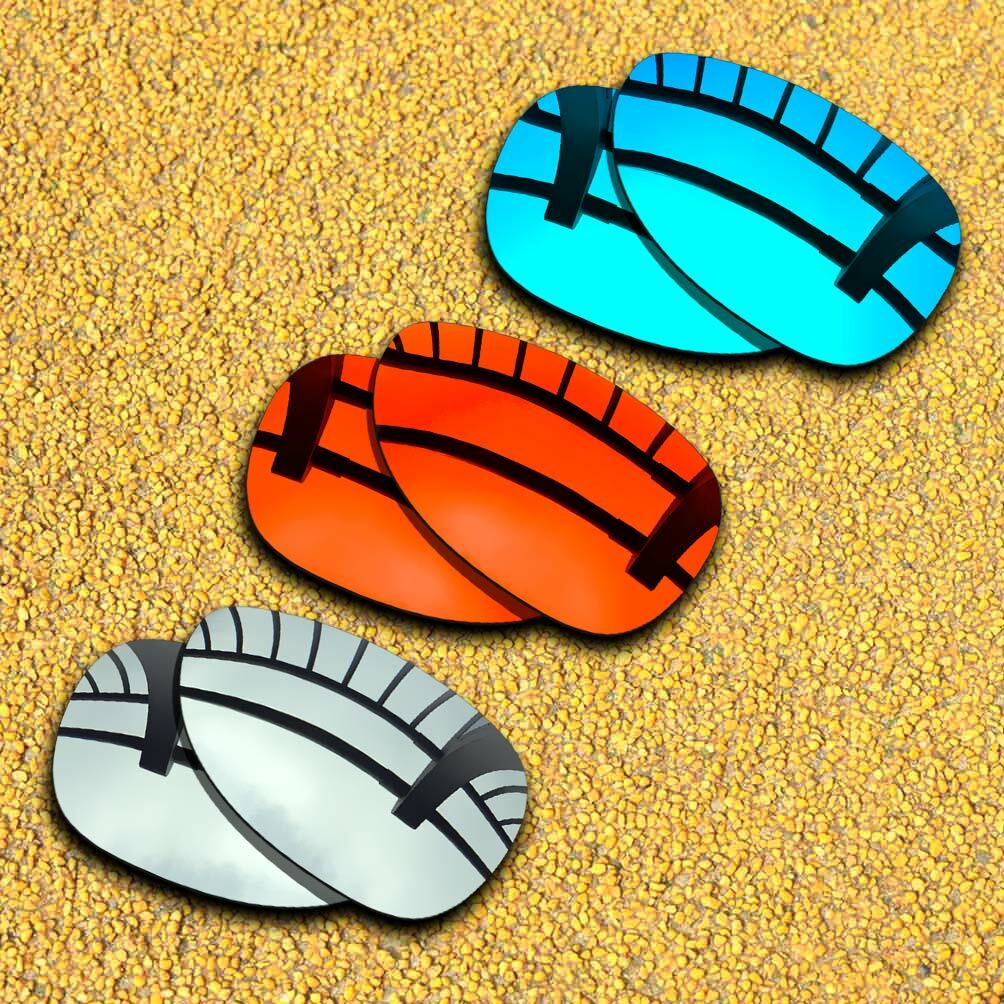 3 Pairs Lenses Replacement for-Oakley Felon Polarized-Silver&Ice Blue&Orange Red
