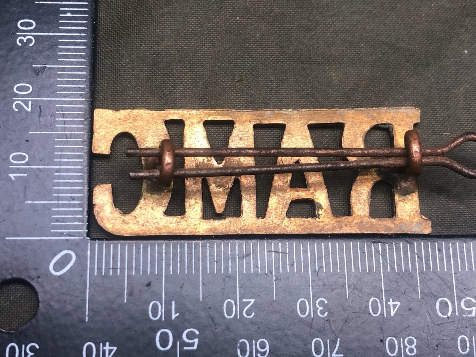 Genuine British Army Brass Shoulder Title - Royal Army Medical Corps