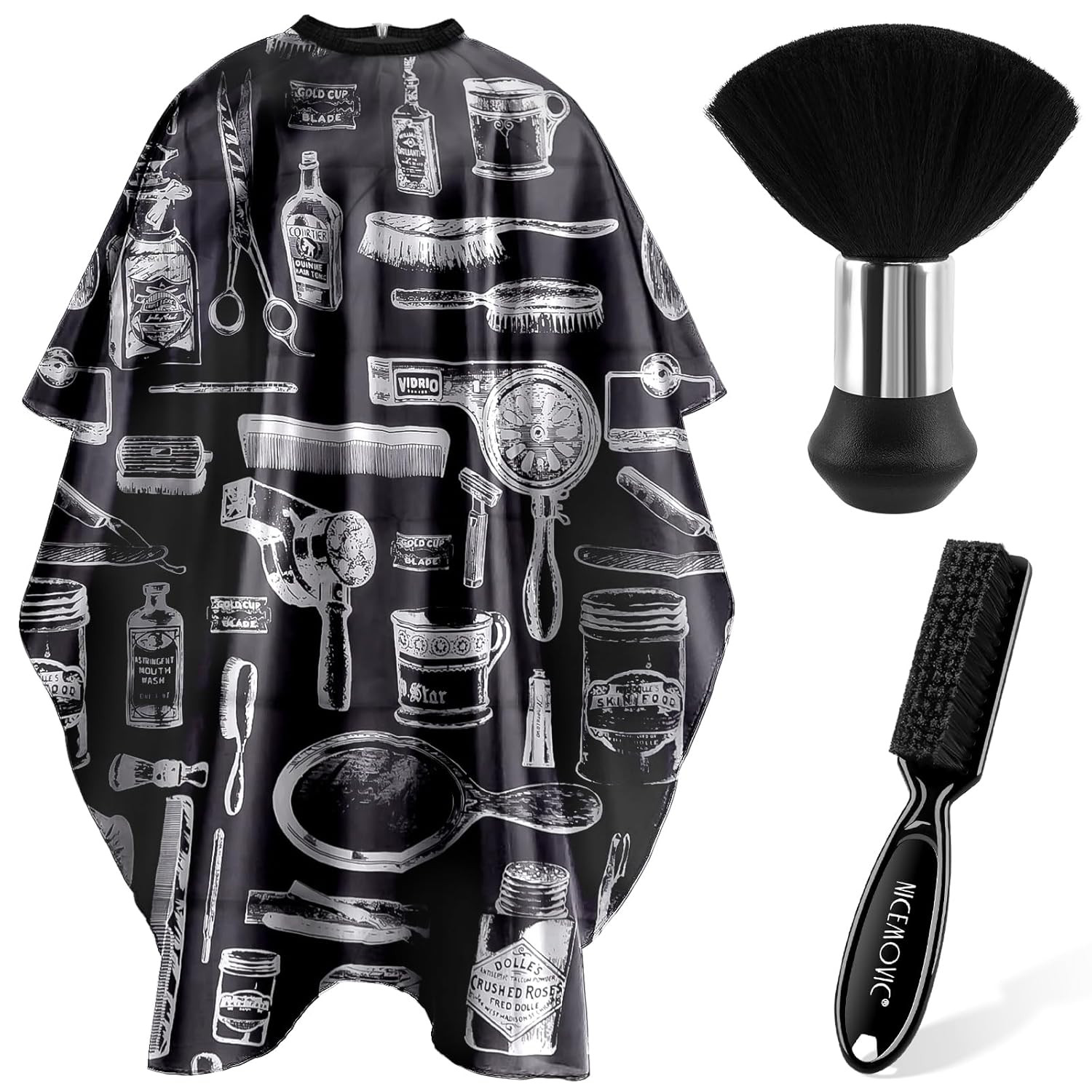 Capa De Corte De Cabello Profesional Con Cepillo Para Polvo Para El Cuello, ...