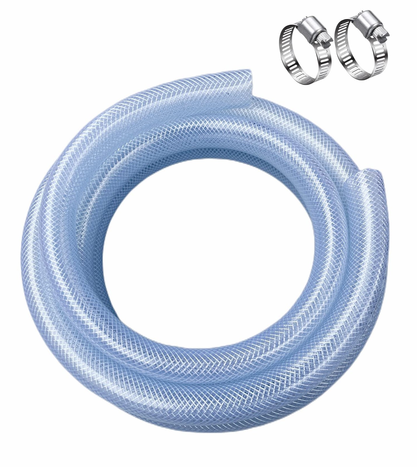 High Pressure Braided Clear Flexible Industrial PVC Tubing 3/4"ID-10FT,