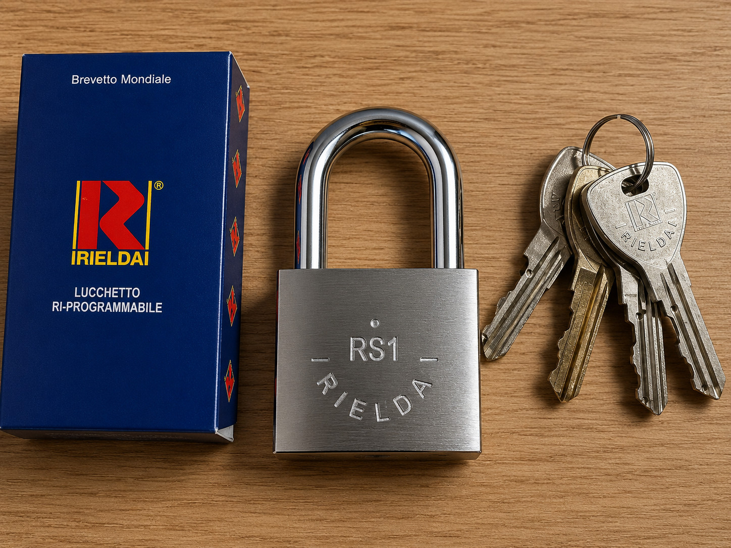 RIELDA 900-50/29 RS/ Italy /Re-programable High Security Padlock /Key Set 3+1