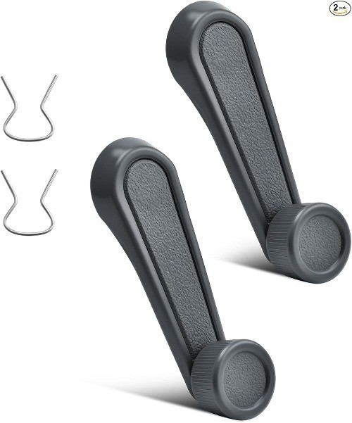 2Pcs Interior Window Crank Handle Grey Compatible with 4Runner Tacoma Tercel Van
