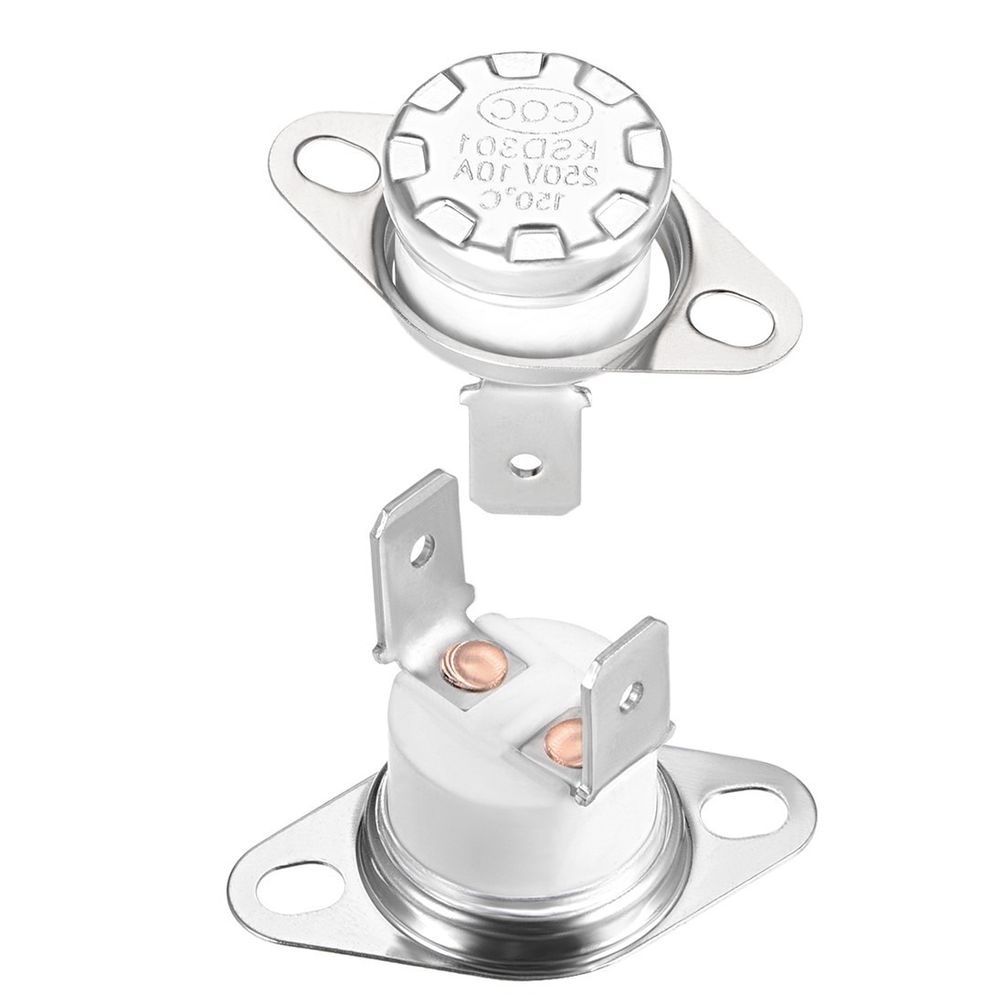 2pack Temperature Control Switch Thermostat 150°C 10A NC6.3mm Pin