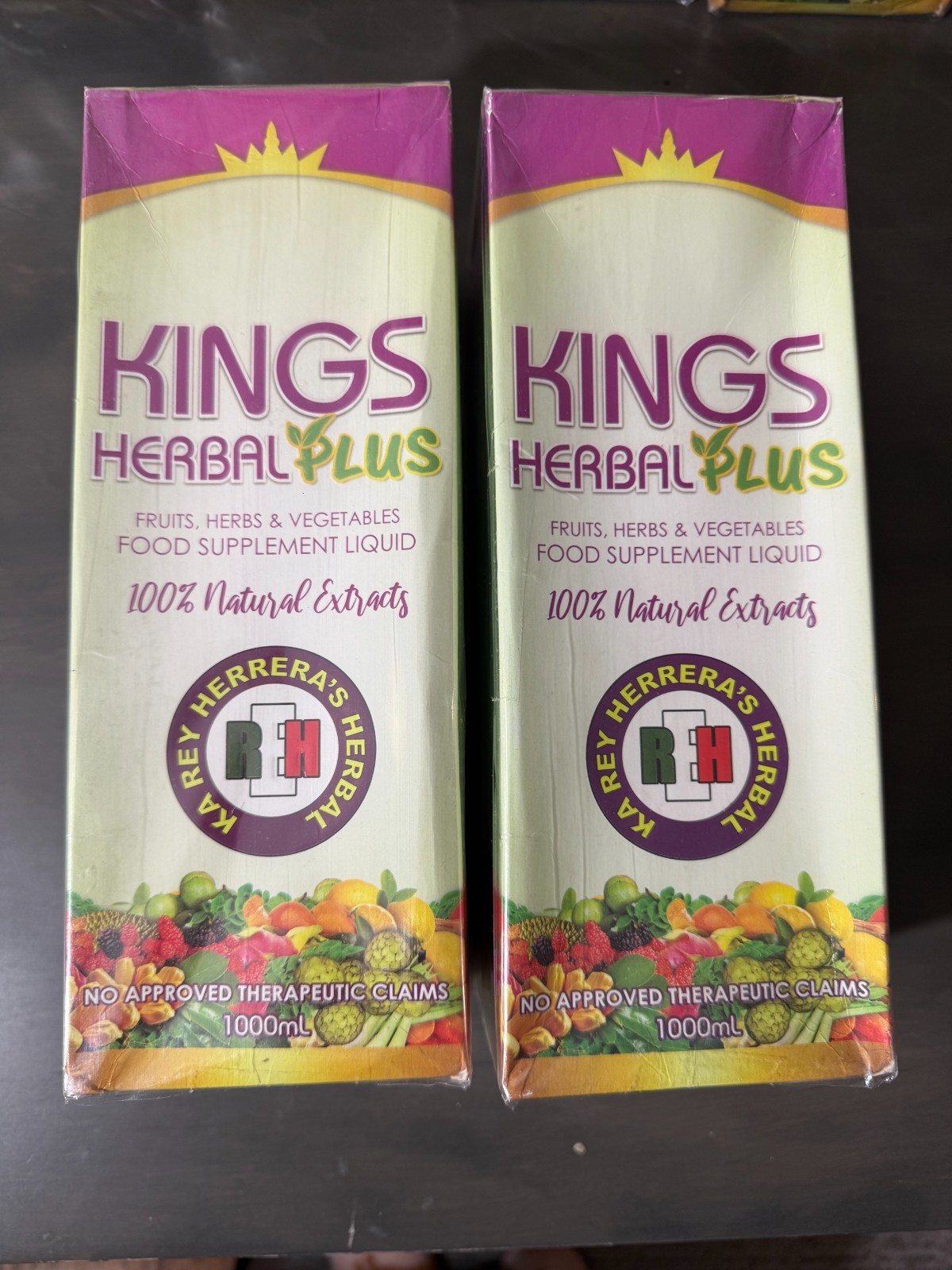 KINGS HERBAL PLUS Supplement Fruits Herbs & Vegetables Juice1000ml (LOT OF 2)