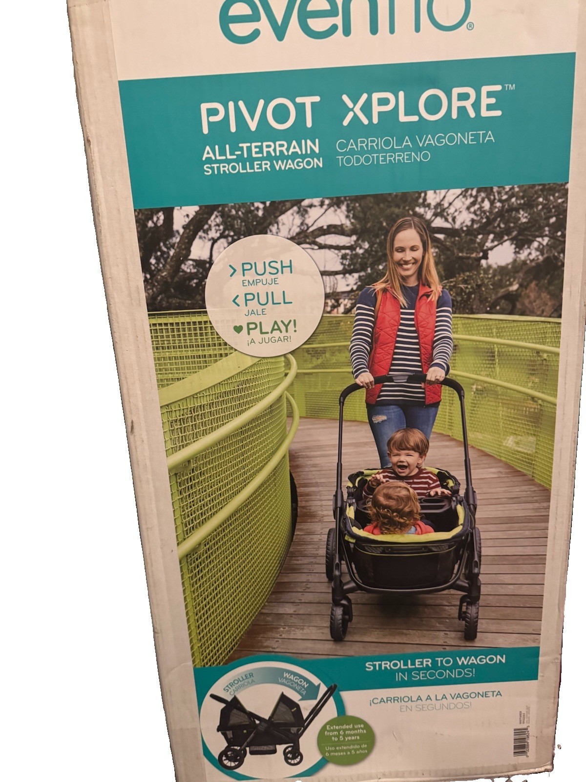 Evenflo Pivot Xplore All Terrain Stroller Wagon Push Pull 2 Seat Gray