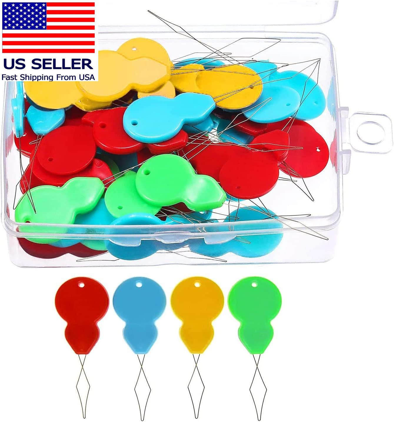 30 Pieces Gourd Shaped Plastic Needle Threaders, Plastic Wire DIY Needle Threade