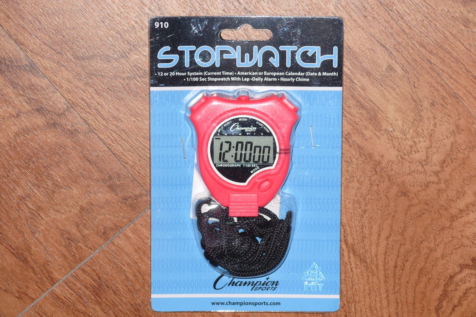 CHAMPION SPORTS STOPWATCH Model 910 RED, New