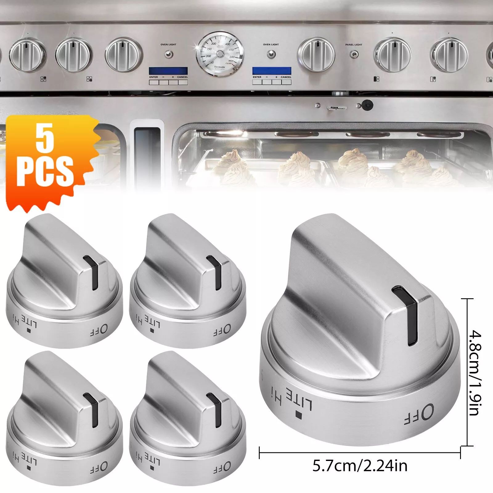 Easy Installation 5PCS Control Knob for GE Gas Range Stove Replacement Part