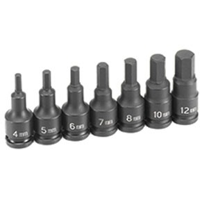 3/8" Drive 7 Piece Hex Driver Metric Set GRY-1297MH