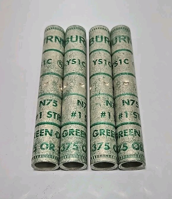 Lot of 4 - Burndy YS1C Hylink Butt Splice Long Connector (502690) 3 1/8" Long