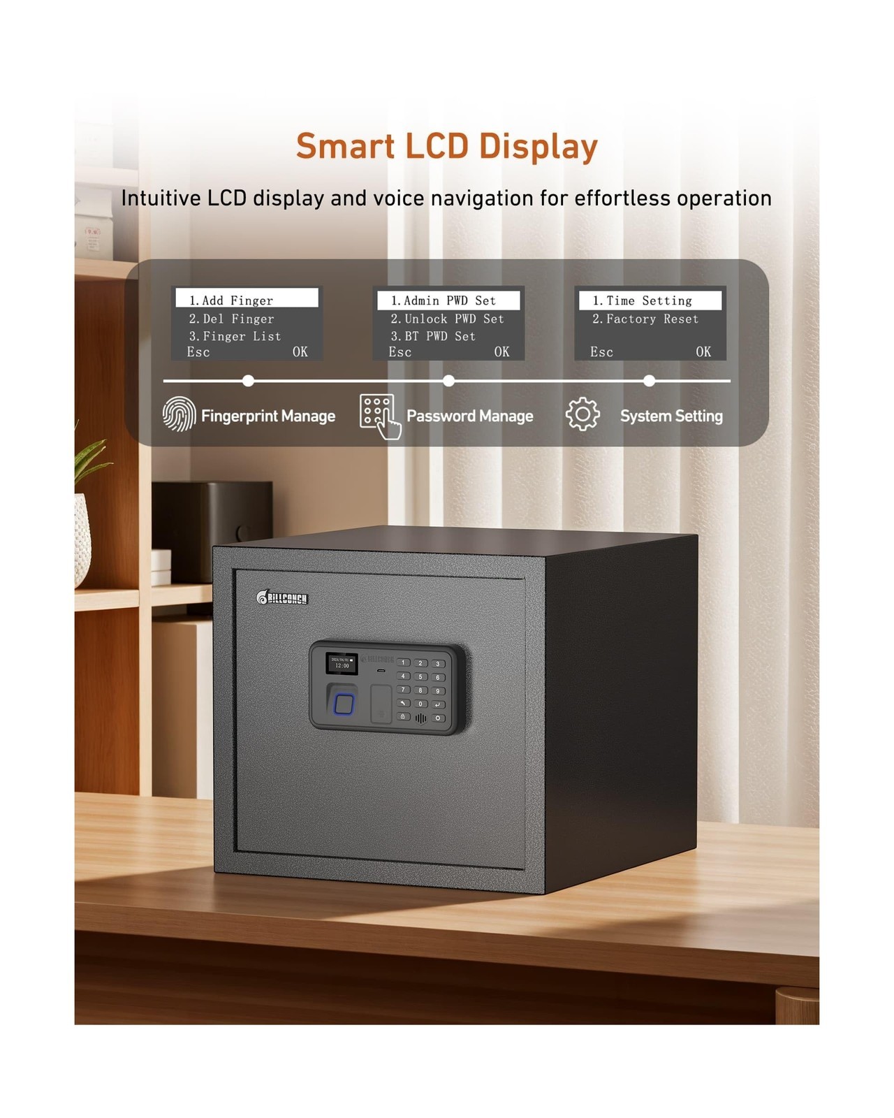 Billconch Smart Gun Safe for Multiple Pistols - Biometric Automatic Lock Safe...