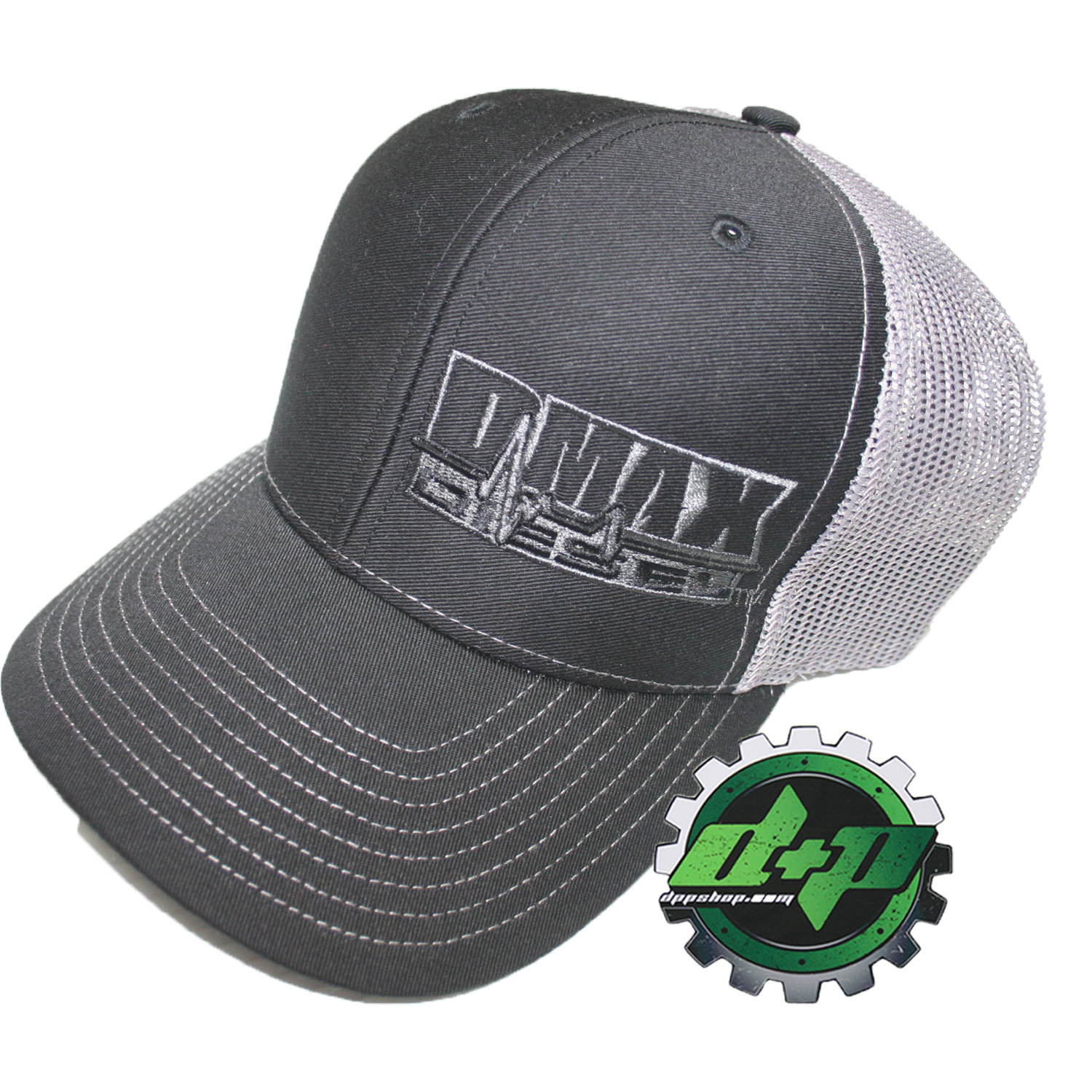 Duramax diesel Richardson trucker black hat GRAY mesh snap back Dmax cap