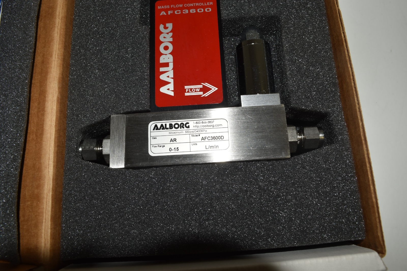 AALBORG MASS FLOW CONTROLLER GAS AR MODEL AFC3600D RANGE 0-15 -NEW (LWP22)