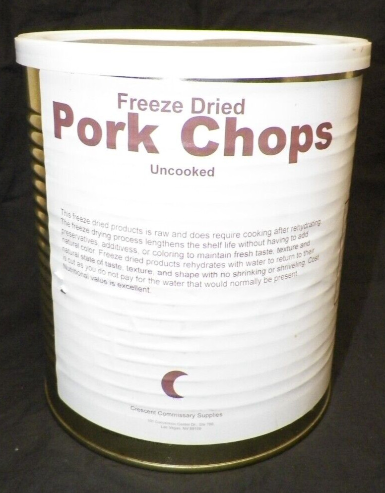 Crescent Commissary Freeze Dried Emergency Food Pork Chops #10 Can