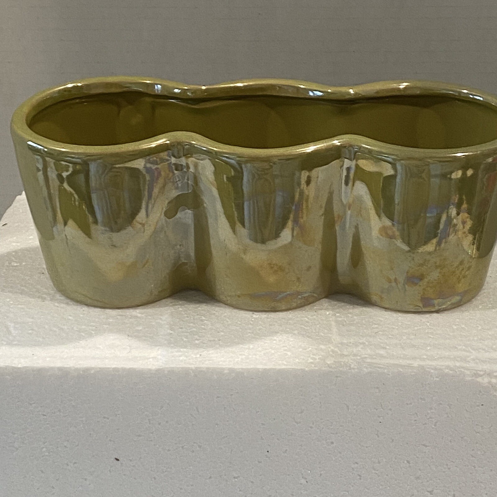 Pier 1 Irridescent Ceramic Planter Set