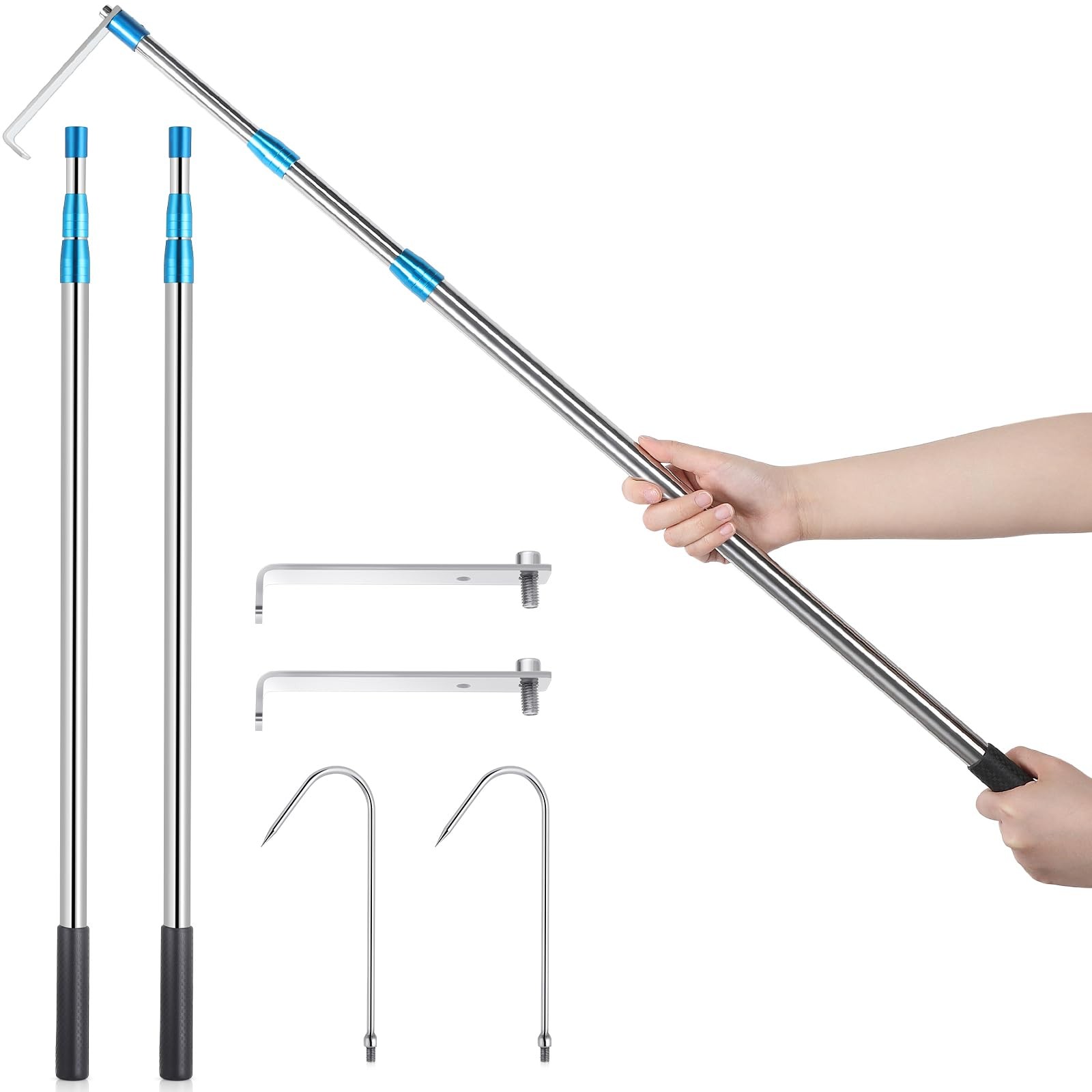 2 Pack 6.3 ft Cargo Grabber Reach Retriever Tool Truck Bed Heavy Duty Grabber...