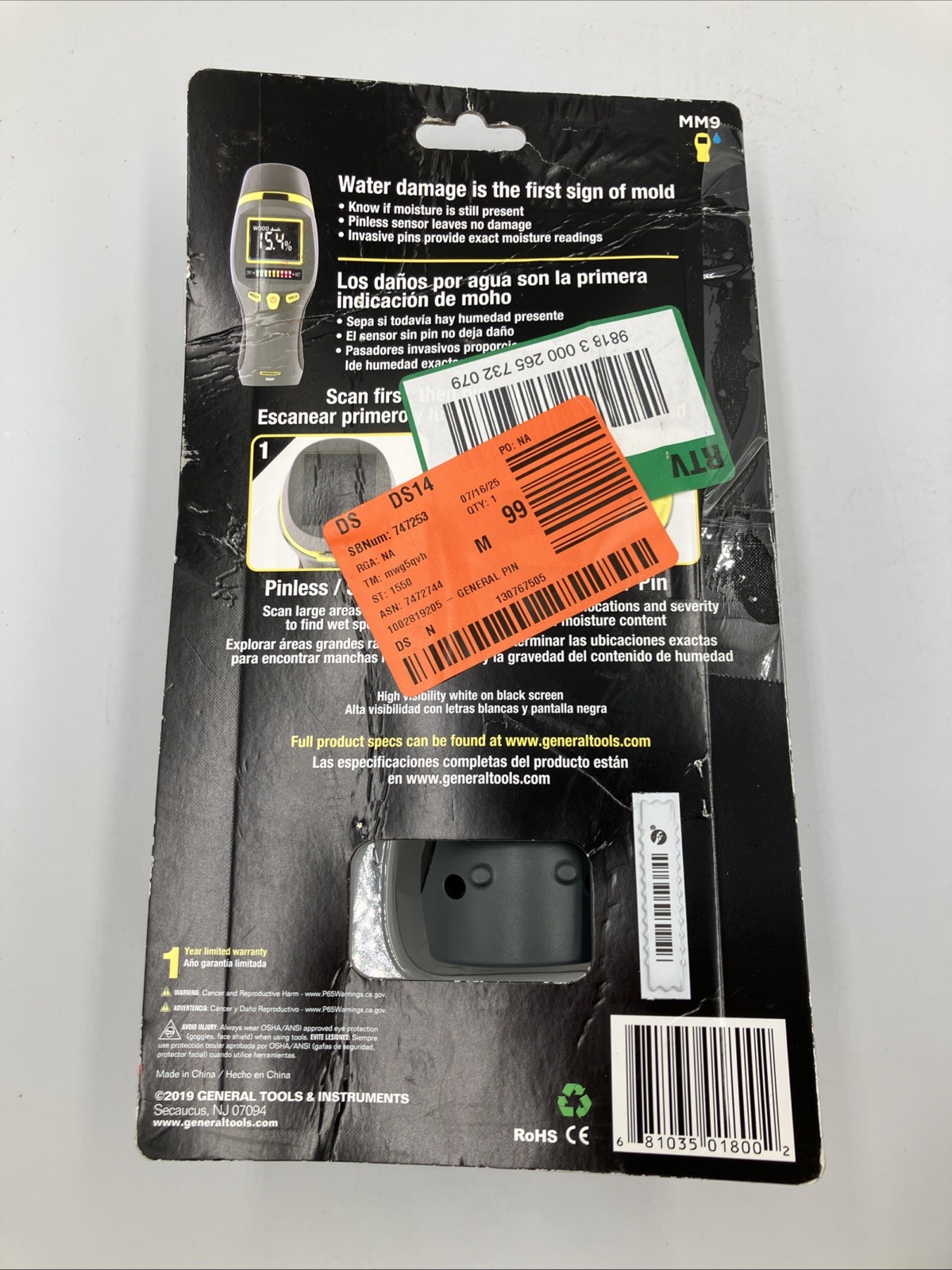 General MM9 Combo Moisture Meter Detect Pin and Pinless Type