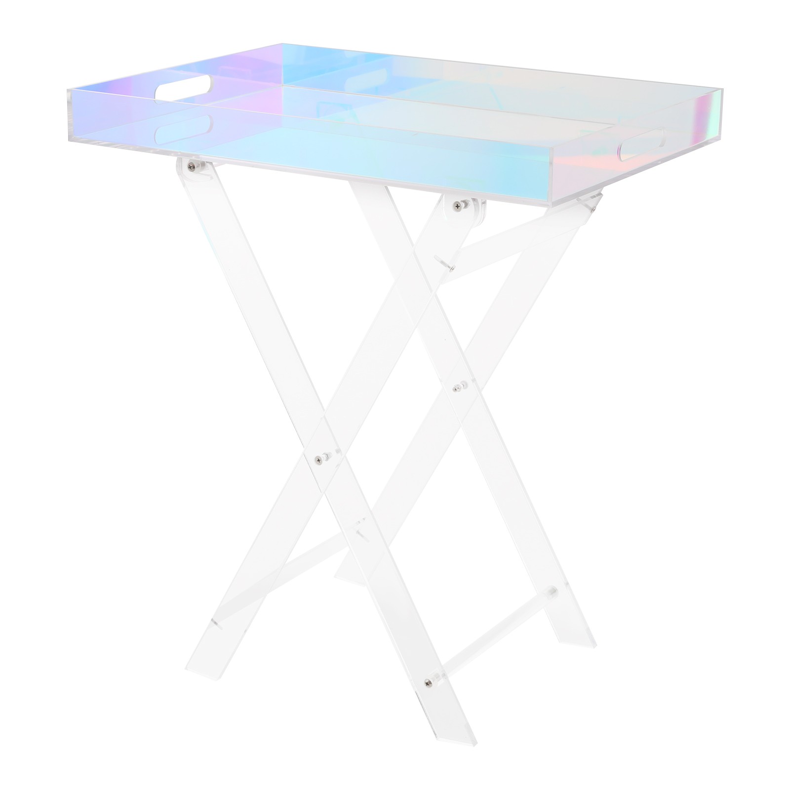Acrylic Folding Tray Table, Acrylic End Table, Colorful Acrylic Side Table