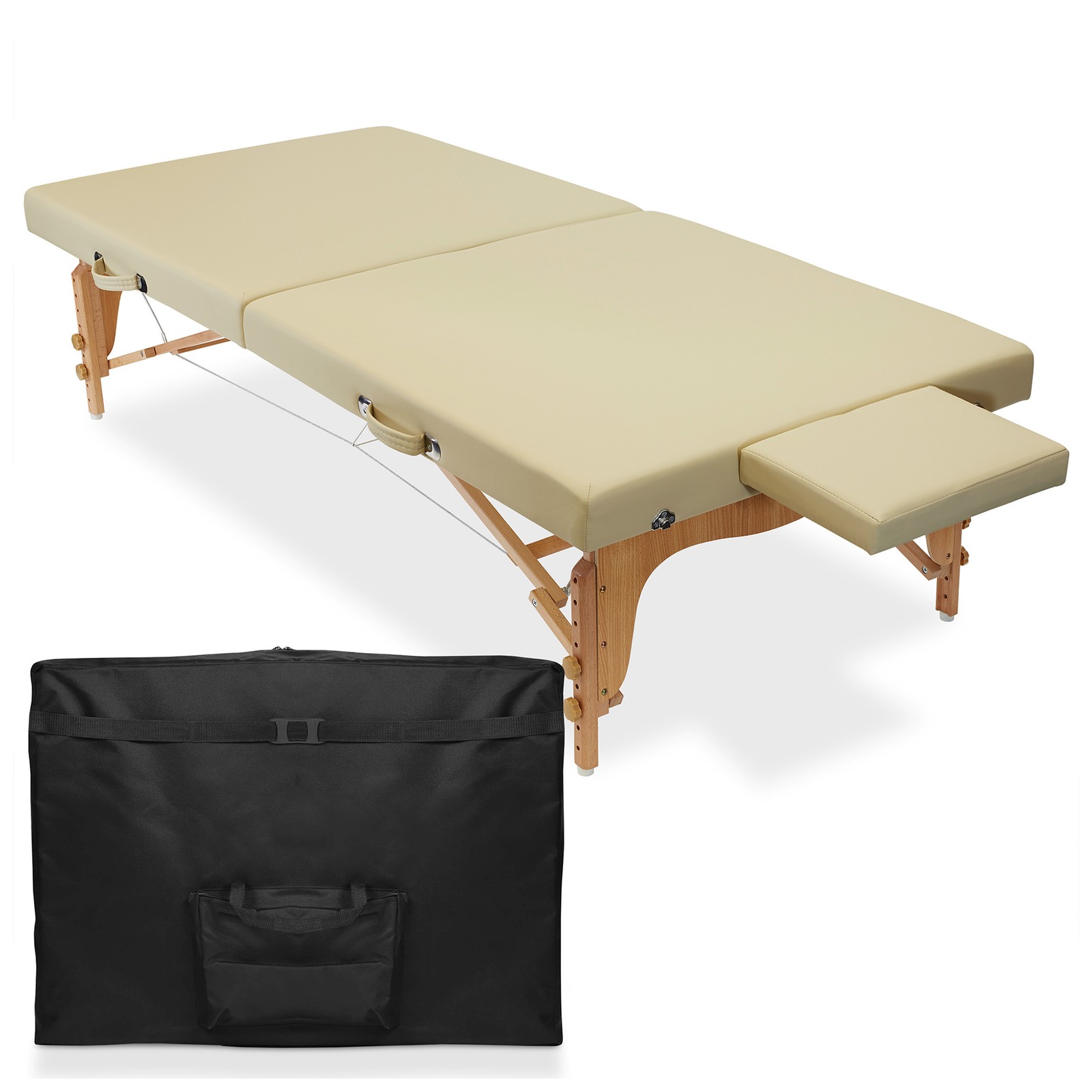 Portable Physical Therapy Stretching Treatment Massage Table - Cream
